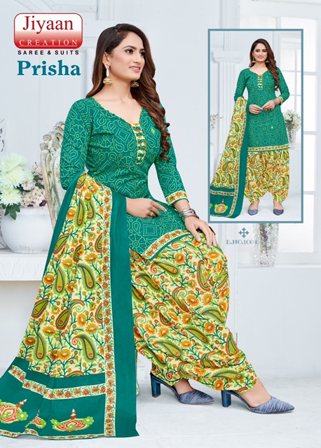 Jiyaan Prisha Vol-1 Cotton Designer Printed Patiyala Dress Material